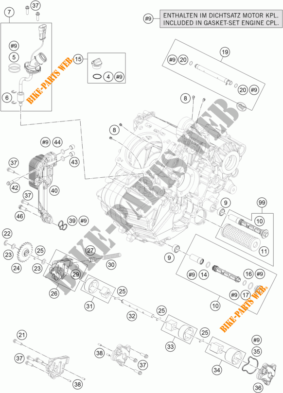 POMPE A HUILE pour KTM 1290 SUPER DUKE R WHITE de 2018
