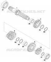 BOITE DE VITESSES   ARBRE PRIMAIRE pour KTM 125 SX de 1998