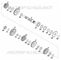 BOITE DE VITESSES   ARBRE SECONDAIRE pour KTM 125 SX de 1998