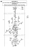 CARBURATEUR pour KTM 125 SX de 1998