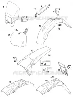 PLASTIQUES pour KTM 125 SX de 1998