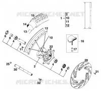 ROUE AVANT pour KTM 125 SX de 1998