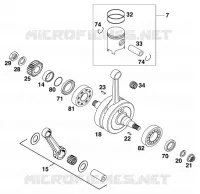 VILEBREQUIN / PISTON pour KTM 125 SX de 1998