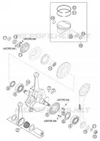 VILEBREQUIN / PISTON pour KTM 450 SX RACING de 2003