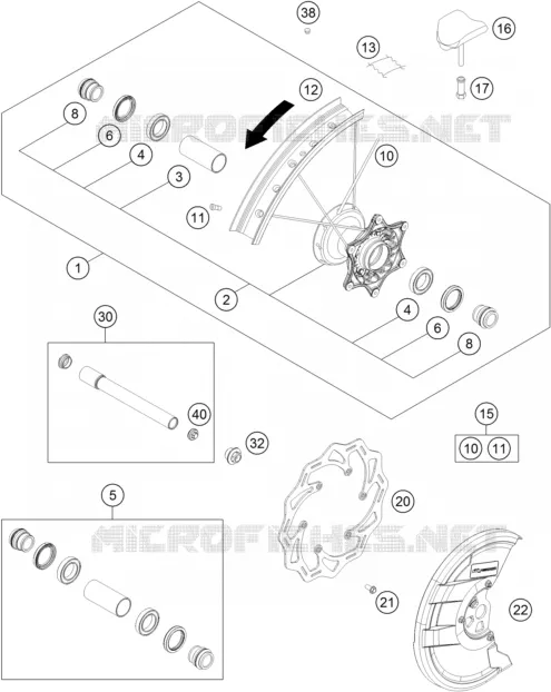 ROUE AVANT KTM MOTO 450 2015 SX-F  450 SX-F FACTORY EDITION