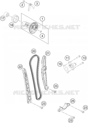 DISTRIBUTION KTM MOTO 450 2015 SX-F  450 SX-F