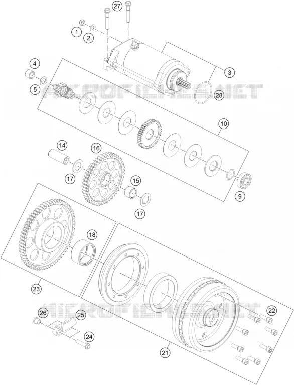 DEMARREUR ELECTRIQUE KTM MOTO 1290 2018 SUPERDUKE  1290 SUPER DUKE R WHITE