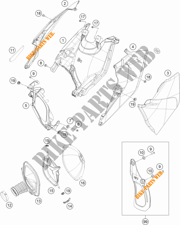 FILTRE A AIR pour KTM 350 SX-F de 2018