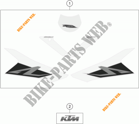 AUTOCOLLANTS pour KTM 1290 SUPER DUKE R BLACK de 2017
