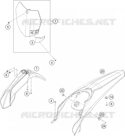 PLASTIQUES KTM MOTO 350 2015 SX-F  350 SX-F