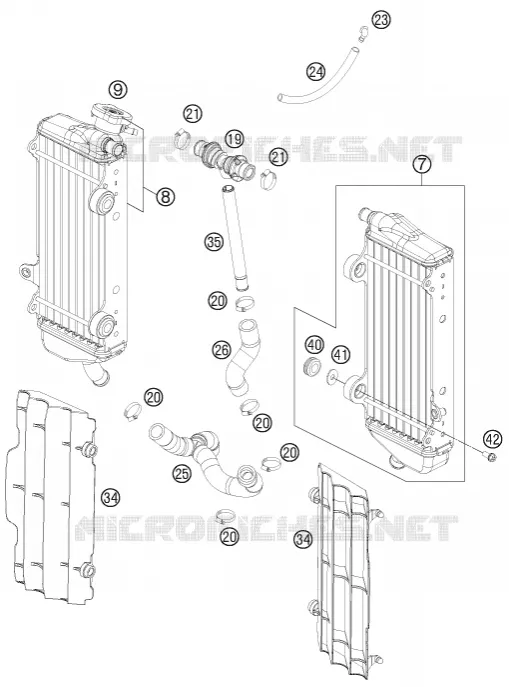 CIRCUIT DE REFROIDISSEMENT KTM MOTO 350 2011 SX-F  350 SX-F