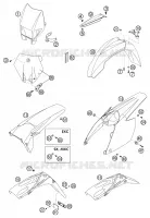 PLASTIQUES pour KTM 200 SX de 2003