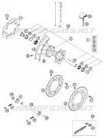 ROUE ARRIERE pour KTM 200 SX de 2003