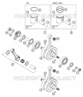 VILEBREQUIN / PISTON pour KTM 200 SX de 2003
