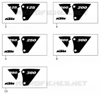 AUTOCOLLANTS pour KTM 250 SXS de 2001