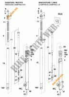 FOURCHE (PIECES) pour KTM 250 SX MARZOCCHI/OHLINS de 1997