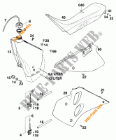 RESERVOIR / SELLE pour KTM 250 SX MARZOCCHI/OHLINS de 1997