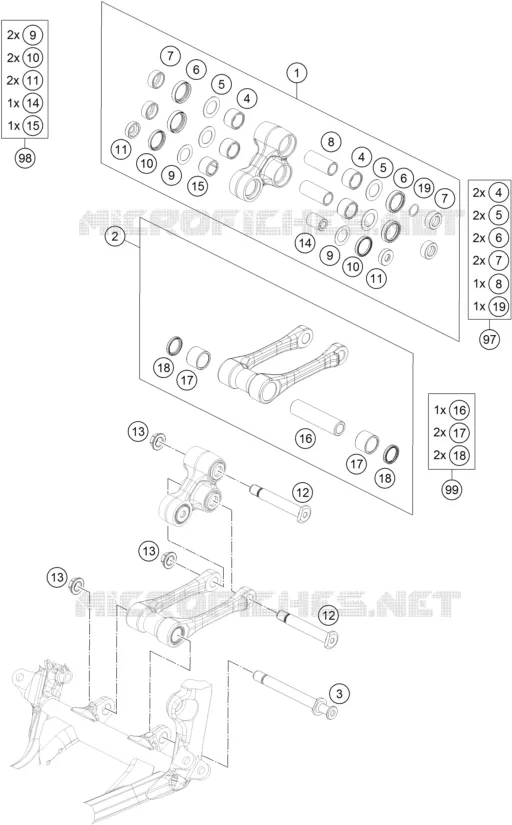 BIELLETTE D'AMORTISSEUR PRO LEVER KTM MOTO 250 2016 SX  250 SX