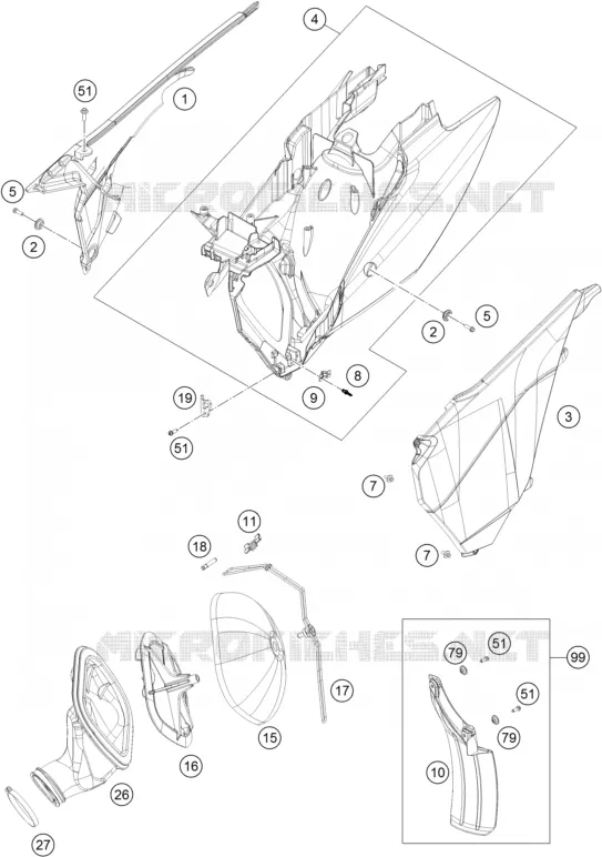 FILTRE A AIR KTM MOTO 250 2015 SX  250 SX
