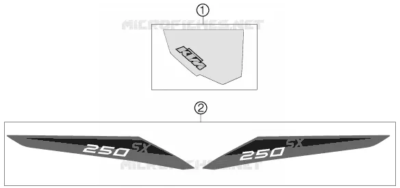 AUTOCOLLANTS KTM MOTO 250 2013 SX  250 SX