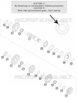 BOITE DE VITESSES   ARBRE SECONDAIRE pour KTM 250 SX de 2010