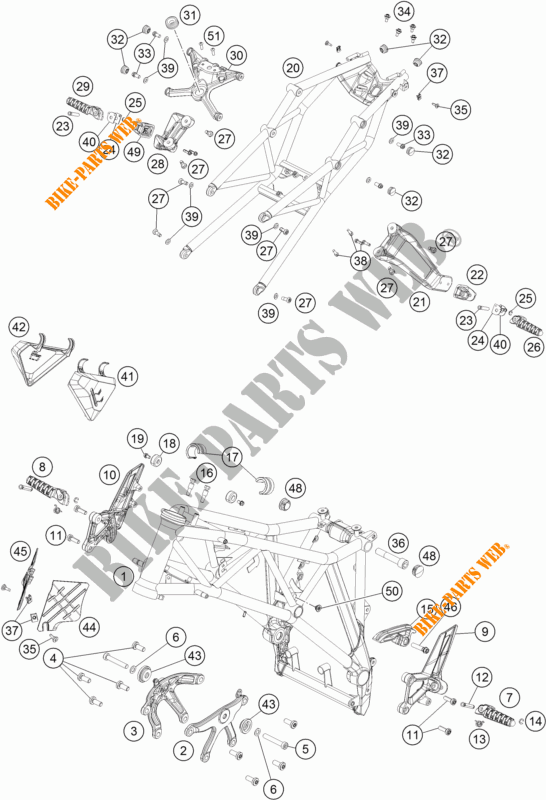 CADRE pour KTM 1290 SUPER DUKE R WHITE de 2017
