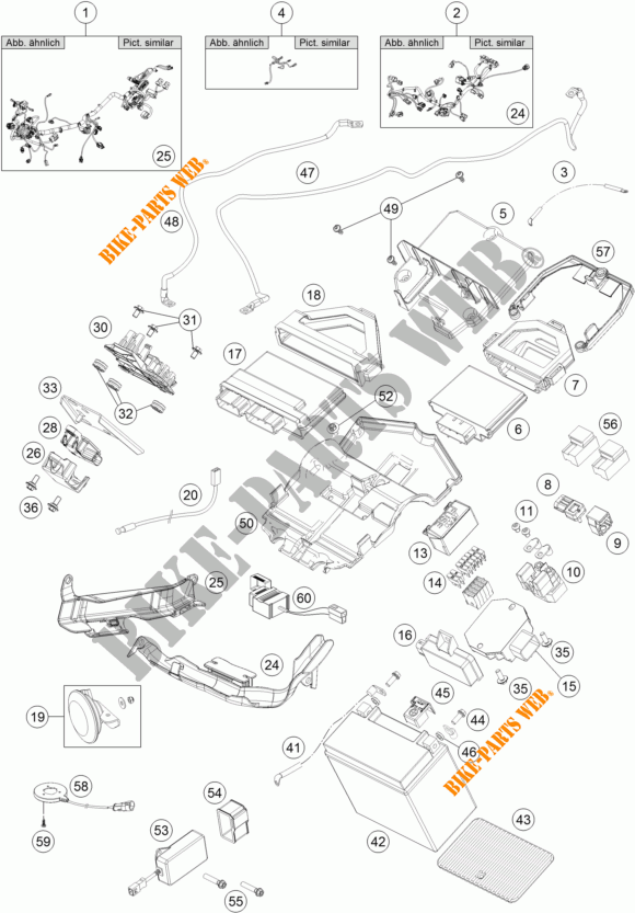 FAISCEAU ELECTRIQUE pour KTM 1290 SUPER DUKE R WHITE de 2017