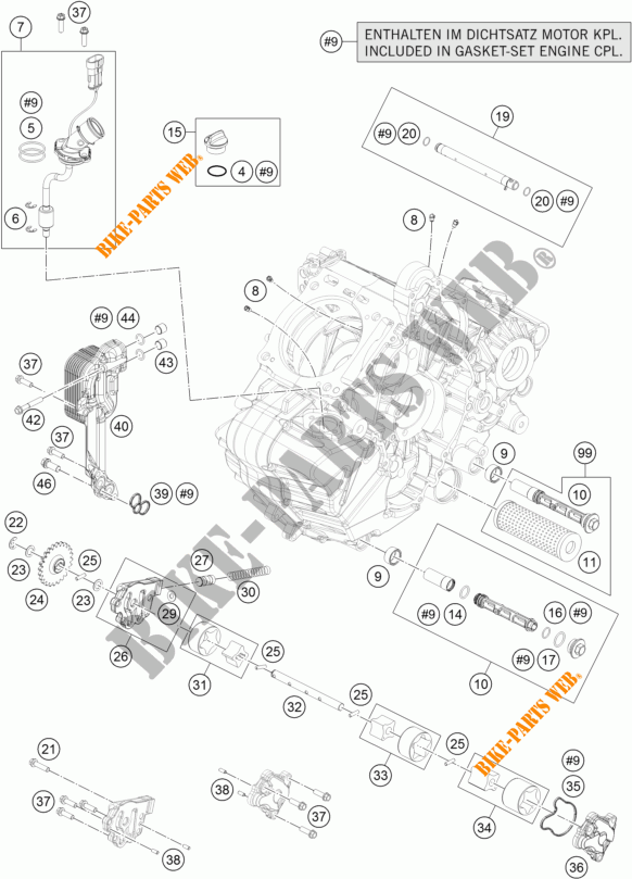 POMPE A HUILE pour KTM 1290 SUPER DUKE R WHITE de 2017