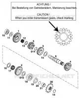 BOITE DE VITESSES   ARBRE SECONDAIRE pour KTM 250 SX de 1999