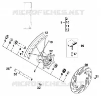 ROUE AVANT pour KTM 250 SX de 1999