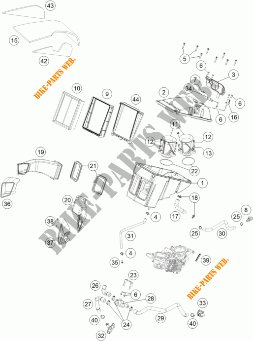 FILTRE A AIR pour KTM 1290 SUPER DUKE R ORANGE ABS de 2016
