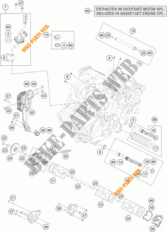 POMPE A HUILE pour KTM 1290 SUPER DUKE R ORANGE ABS de 2016
