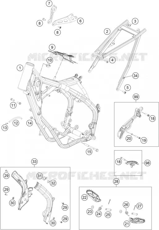 CADRE KTM MOTO 150 2016 SX  150 SX