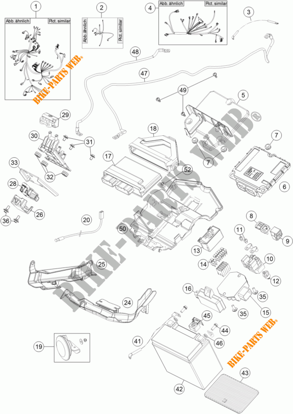 FAISCEAU ELECTRIQUE pour KTM 1290 SUPER DUKE R ORANGE ABS de 2016