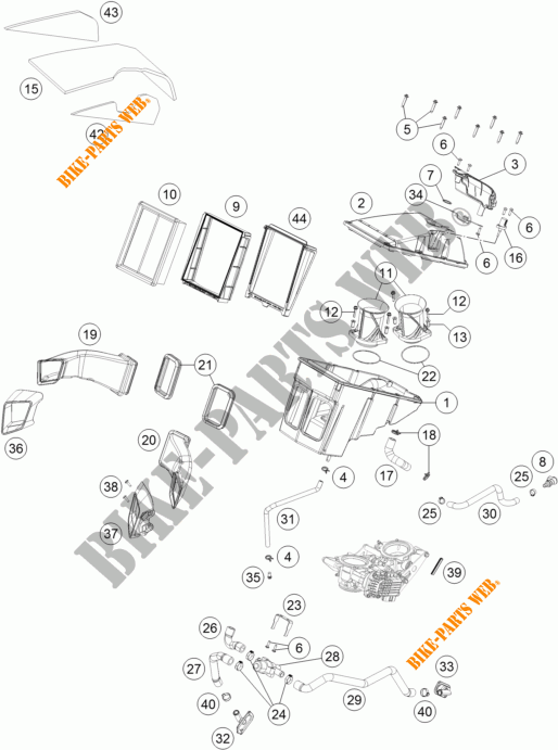 FILTRE A AIR pour KTM 1290 SUPER DUKE R ORANGE ABS de 2016