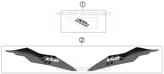 AUTOCOLLANTS KTM MOTO 150 2012 SX  150 SX
