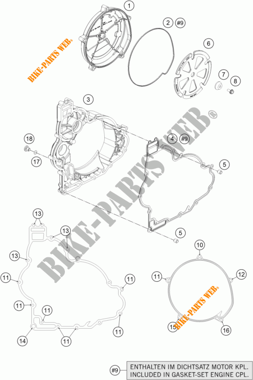 CARTER EMBRAYAGE pour KTM 1290 SUPER DUKE R BLACK ABS de 2016
