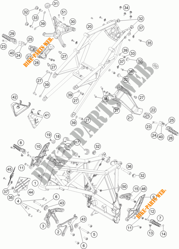 CADRE pour KTM 1290 SUPER DUKE R ORANGE ABS de 2016