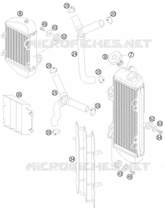CIRCUIT DE REFROIDISSEMENT KTM MOTO 105 2011 SX  105 SX