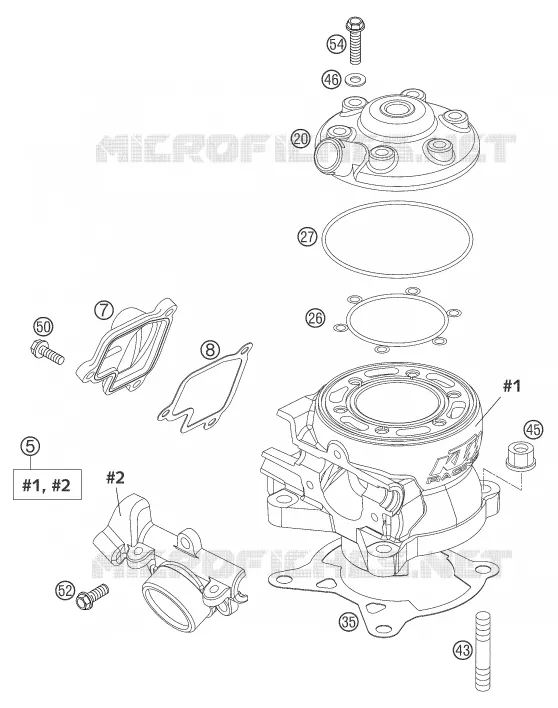 CYLINDRE / CULASSE KTM MOTO 105 2004 SX  105 SX