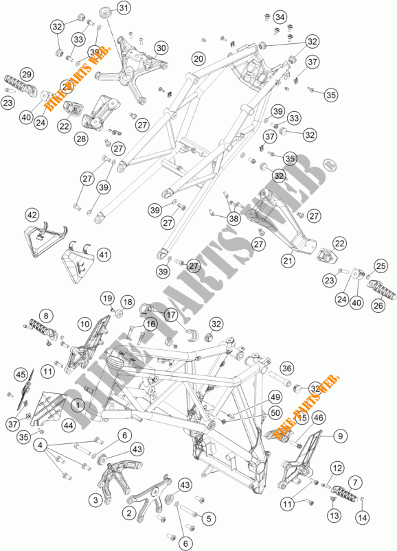 CADRE pour KTM 1290 SUPER DUKE R BLACK ABS de 2016