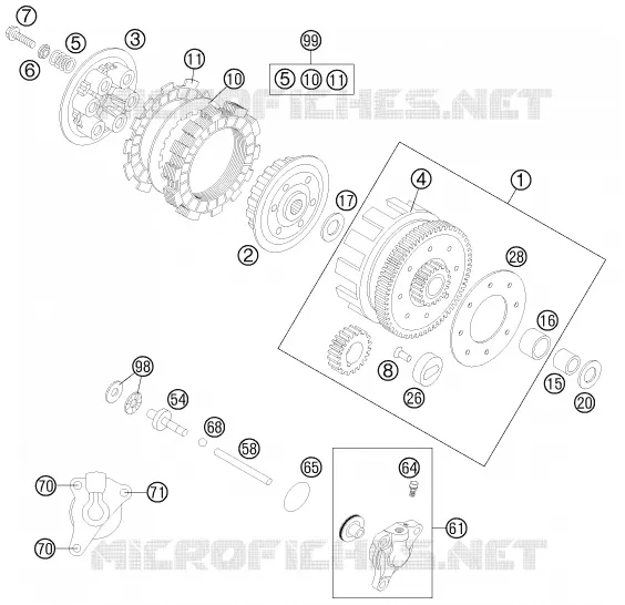 EMBRAYAGE KTM MOTO 85 2012 SX  85 SX 17/14