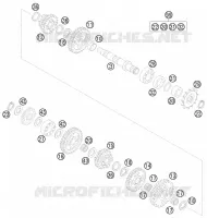 BOITE DE VITESSES   ARBRE SECONDAIRE pour KTM 85 SX 17/14 de 2011