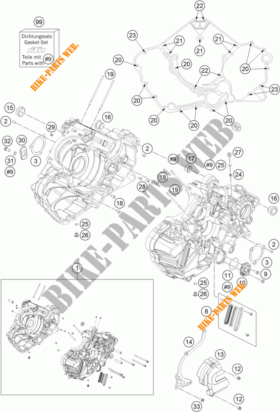 CARTER MOTEUR pour KTM 1290 SUPER DUKE R ORANGE ABS de 2016