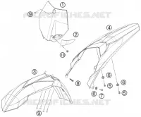 PLASTIQUES pour KTM 85 SX 19/16 de 2014