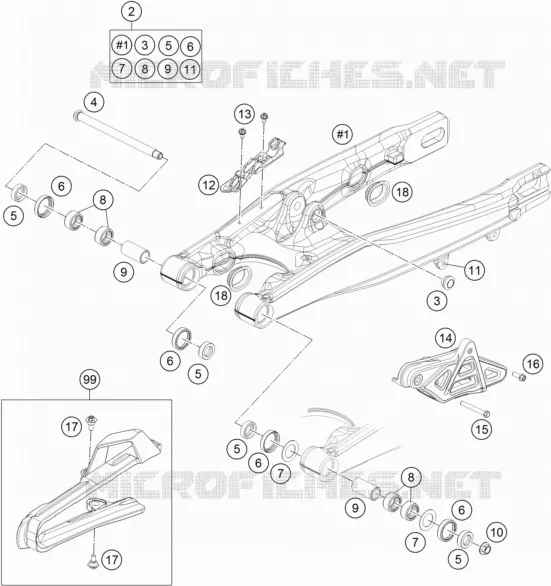 BRAS OSCILLANT  KTM MOTO 85 2018 SX  85 SX 19/16