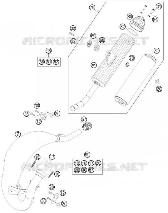 ECHAPPEMENT KTM MOTO 85 2016 SX  85 SX 17/14