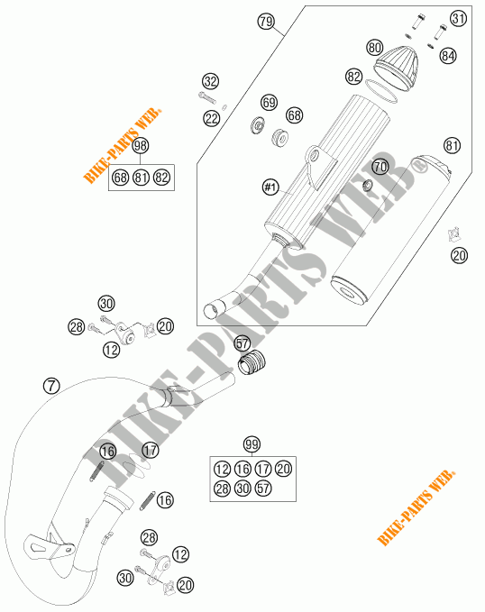 ECHAPPEMENT pour KTM 85 SX 17/14 de 2015