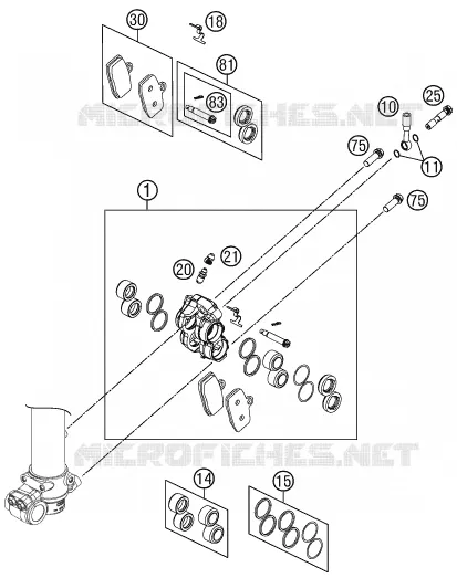 ETRIER DE FREIN AVANT KTM MOTO 85 2013 SX  85 SX 17/14