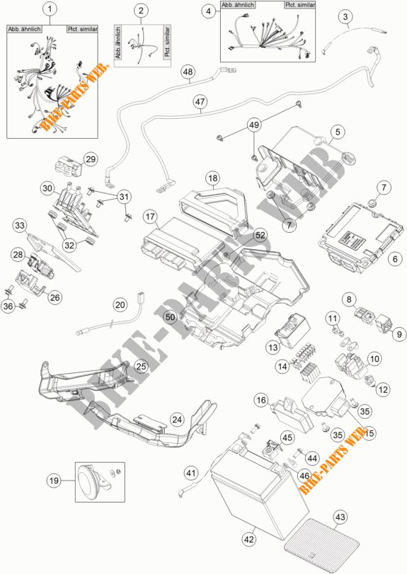 FAISCEAU ELECTRIQUE pour KTM 1290 SUPER DUKE R ORANGE ABS de 2016